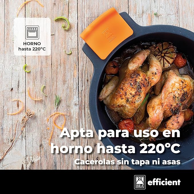 Bra Efficient 7-Piece Cast Aluminium Non-Stick Cookware Set for All Heat Sources Including Induction