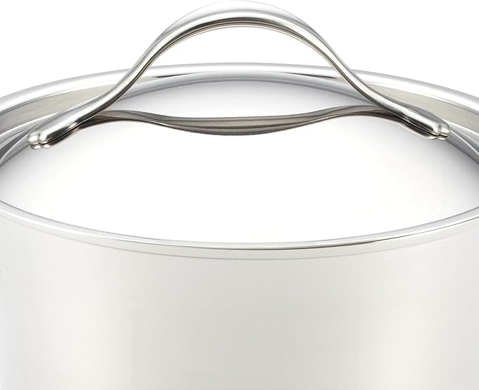 Anolon Nouvelle Stainless Steel Sauce Pan/Saucepan with Lid 3.5 Quart Silver
