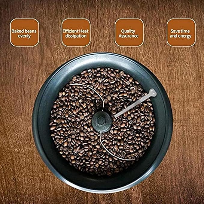 750g Coffee Maker - Improved Bafflerailing And Stirrer Rod - Household Electric Roasting Machine For Home Use - Temperature Range (0-240°C) Time Range (0-60 Minutes) Control