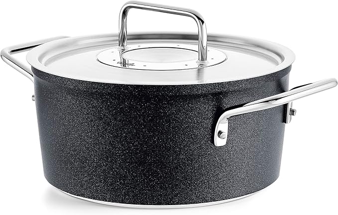 Fissler 156-114-03-000 Pot Set Coating Pot Adamant 3-Piece Set A Stew Pot 7.9 inches (20 cm) Casserole 9.4 inches (24 cm) Saucepan 7.1 inches (18 cm) Stainless Steel Lid Gas Fire/Induction