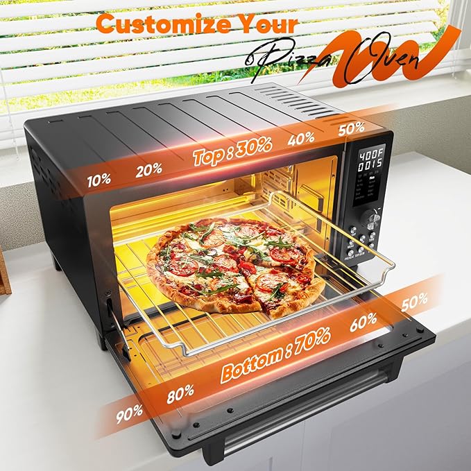 Nuwave Bravo Pro Convection Air Fryer Toaster Oven Combo 2025 New and Improved 10-in-1 50°-450°F Temp Controls Quick &amp Even Crisp Technology 21Qt Capacity Black PFAS Free