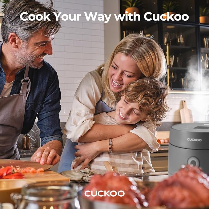 CUCKOO Micom Rice Cooker 3-Cup Uncooked / 6-Cup Cooked with Nonstick Inner Pot Small Rice Maker with 8 Menu Options Fuzzy Logic Technology Auto Clean Quick Rice Mode Gray (CR-0375FG)