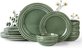 GBHOME Ceramic Dinnerware Sets12 pcs Embossed Elegant Stoneware Plates and Bowls Sets Housewarming Wedding Gift | Dishwasher &amp Microwave Safe | Dishes Set Service for 4