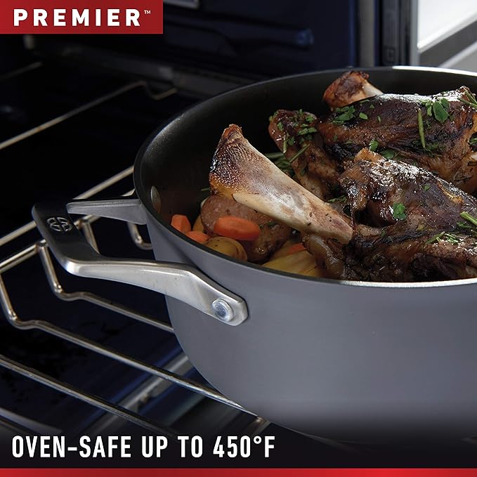 Calphalon Premier Hard-Anodized Nonstick Cookware Set 8-Piece Metal Utensil Safe PFOA-Free