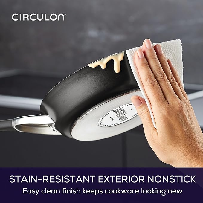 Circulon Symmetry Hard-Anodized Nonstick Frying Pan 8.5-Inch Black