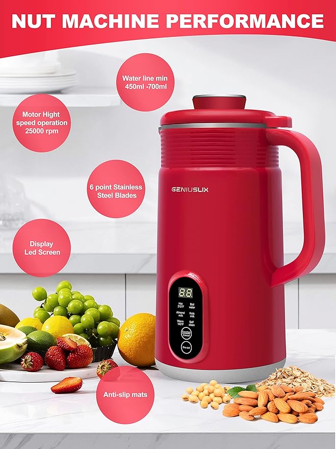 Nut Milk Maker Machine for Homemade Plant-Based Milk with Auto Clean &amp Temperature Control Soy Milk Maker Non-Dairy Beverages- Almond/Coconut/Cashew/Oat Milk Machine Maker