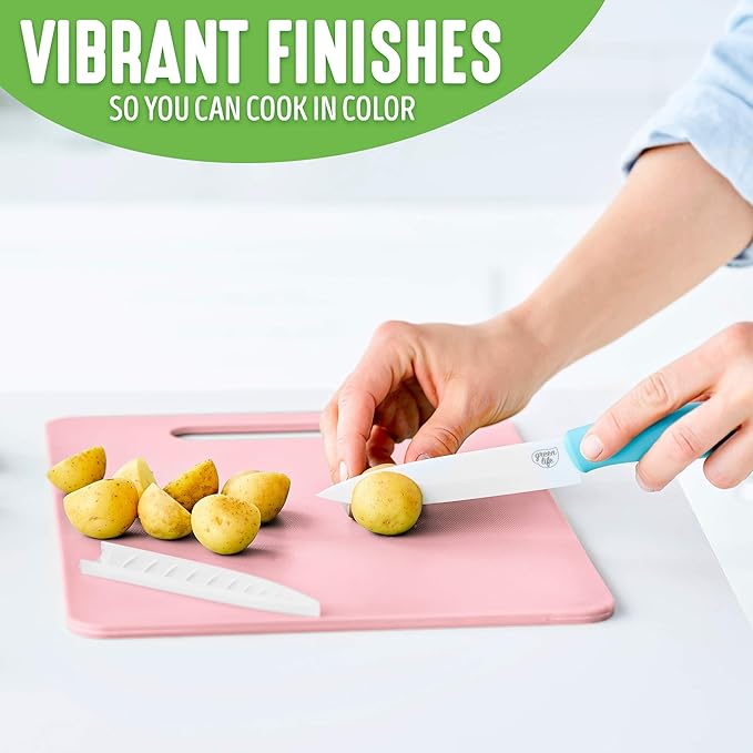 GreenLife 16-Piece Set 2 Cutting boards 20 Electric Griddle 1QT and 2QT Saucepan Pot Set with Lids Ceramic Nonstick PFAS-Free PFOA-Free Dishwasher Safe Soft Pink