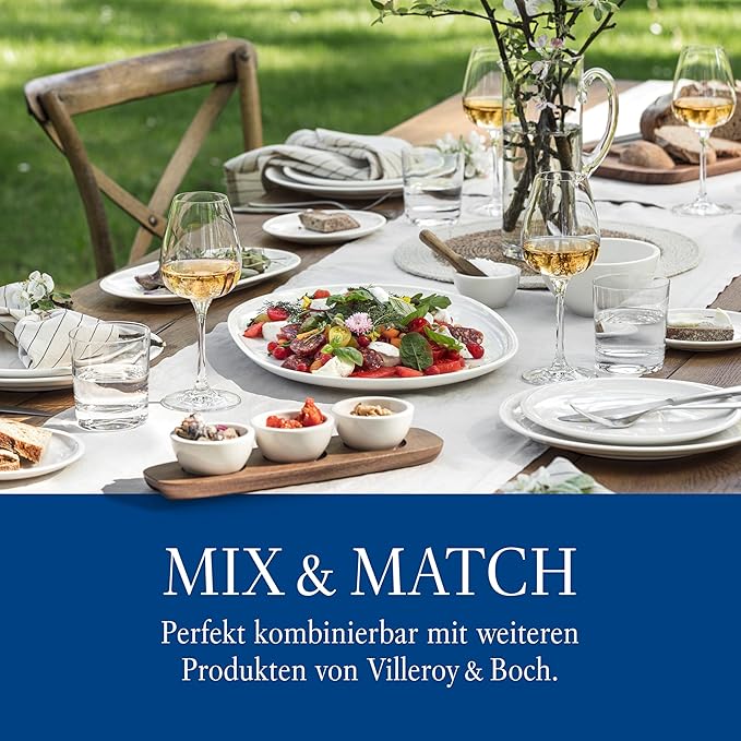 Villeroy &amp Boch Mariefleur Gris Basic Dinner Set for up to 6 People 12 Pieces Premium Porcelain White/Multicoloured