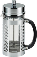 BonJour Coffee Glass and Stainless Steel French Press 33.8-Ounce Chevron