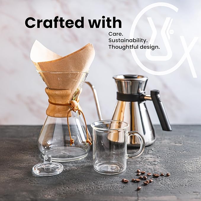 Chemex Pour-Over Glass Coffeemaker - Twisted Glass Handle Series - 6-Cup Citrus - Exclusive Packaging