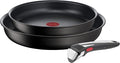 Tefal Ingenio Unlimited On Set of 2 Frying Pans 22/26 cm + Removable Handle Induction Safe Non-Stick Titanium Coated Thermo-Signal PFOA Free Dishwasher and Oven Safe