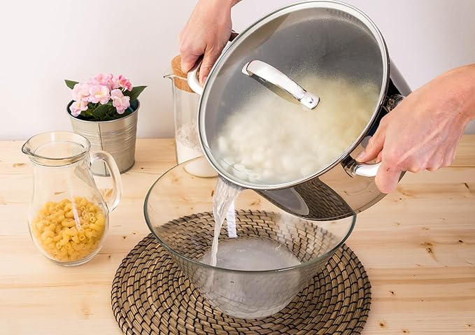 G21 Gourmet Miracle Cookware Set with Strainer 9 Pieces Stainless Steel/Greblon