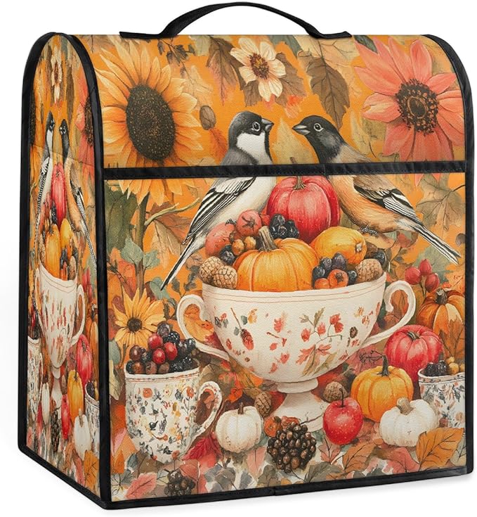 cfpolar Kitchen Aid Mixer Cover Compatible with 6-8 Quarts Sunflower Bird Food Pumpkin Stand Mixer Cover Kitchen Aid Mixers Accessories Appliance Organizer Bag Dust Covers with Zipper Pocket