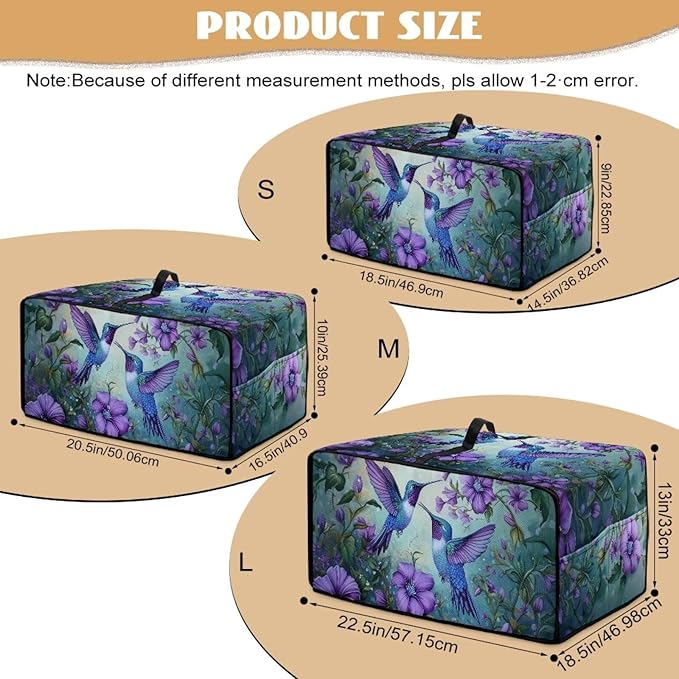 Doojoayie Hummingbird Toaster Cover 6 Slice Appliance Covers for Kitchen Counter 19.7x16x 10 Universal Fit Dustproof Protector as Kitchen Decoration