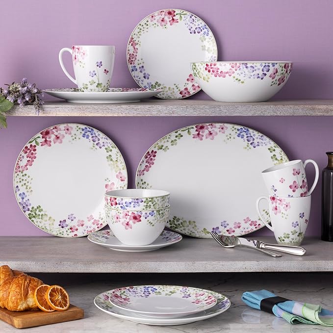 Noritake Bloomington Road Colorful 12-Piece Dinnerware Set Service for 4