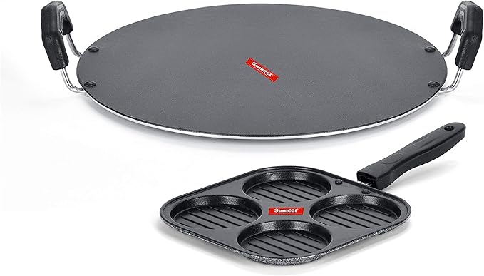 Sumeet NonStick Fedha Cookware Set (Tawa-30.5cm Dia + Mini Multi Snack Maker - 4 Cavity -19.5cm)