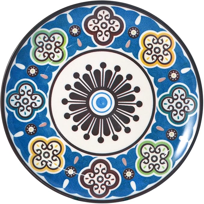 Tudor Royal Collection 24-Piece Premium Quality Round Porcelain Dinnerware Set Service for 6 - SUMAYA Blue See 10 Designs Inside!