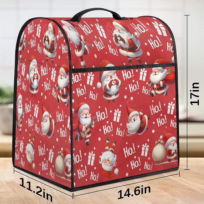 cfpolar Kitchen Aid Mixer Cover Compatible with 6-8 Quarts Cute Santa Claus Hat Xmas Stand Mixer Cover Kitchen Aid Mixers Accessories Appliance Organizer Bag Dust Covers with Zipper Pocket