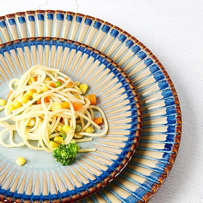 GaRcan 16-Piece Porcelain Dinnerware Set Service for 4 Kitchen Stoneware Dinnerware Sets Plates and Bowls Sets Dinner Dishes Set with Dinner Plates