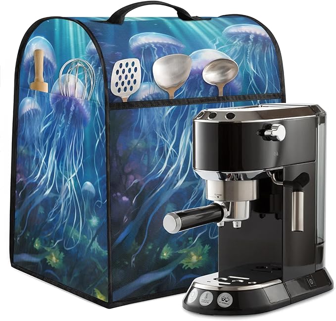 cfpolar Kitchen Aid Mixer Cover Compatible with 6-8 Quarts Blue Jellyfish Ocean Stand Mixer Cover Kitchen Aid Mixers Accessories Appliance Organizer Bag Dust Covers with Zipper Pocket