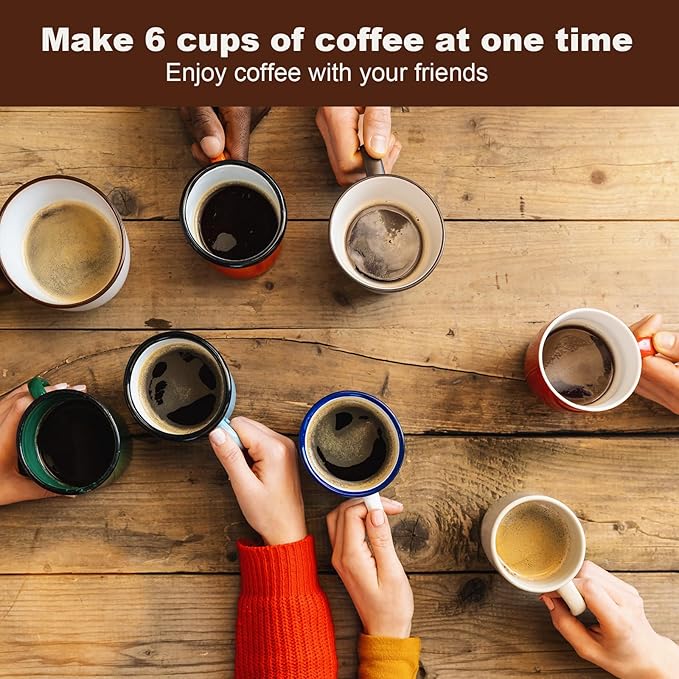 Cafetera Espresso Maker 6 Cup Portable Coffee Machine 300ml Portable Cafeteras Electricas Modernas Electric Moka Pot with Detachable Base &amp Overheat Protection Coffee Gift for Home Travel