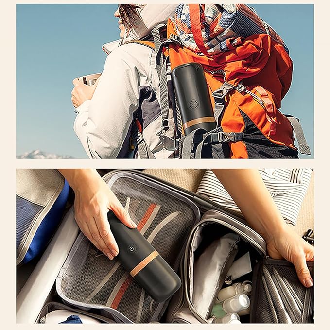 Travel Espresso Machine Portable Espresso Coffee Maker Coffee Compatible with Powder and Coffee Capsules No Heating Function and Long Battery Life for Traveling Camping Hiking Fishing