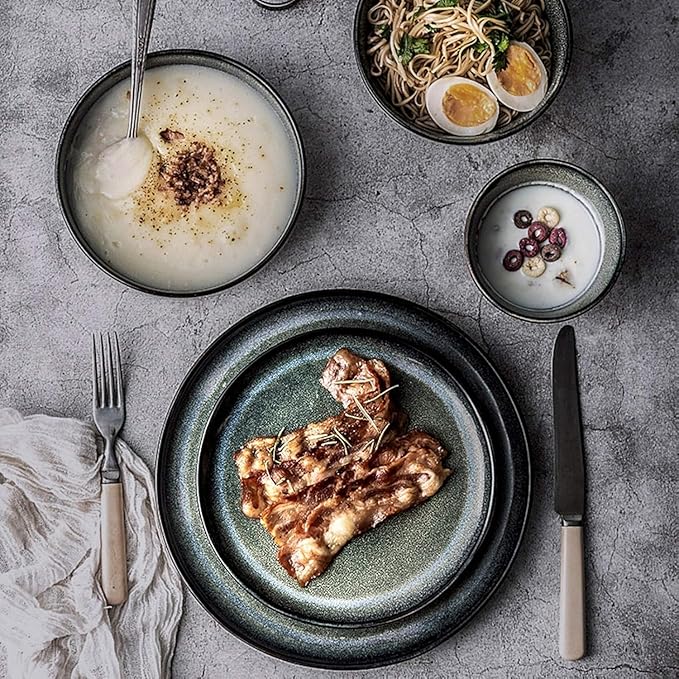 Dinnerware Set Dinnerware Sets Retro Kiln Changing Glaze 30 Pieces Ceramics Dinner Combination Set For Restaurant