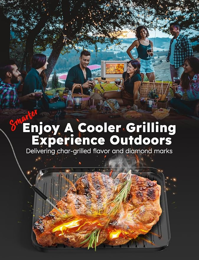 Nuwave Bravo XL Pro Air Fryer Toaster Oven with Grill Combo 2025 New Ultra-Fast Convection System 35% Crispier 2X More Even 142 Presets 50-500F Smarter Probe PFAS Free 30QT Stainless Steel