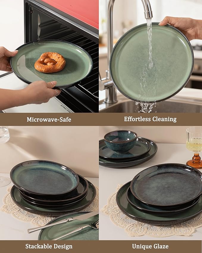 Dinnerware sets plates and bowls sets modern platesCeramic Dinnerware Sets12 Pieces Porcelain Lightweight PlatesScratch Resistant Dish Set (style - 7 4 - Set (12pcs))