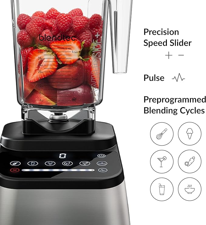 Blendtec Designer Series Blender with 90 oz WildSide+ Jar and 34 oz GO Travel Bottle - Kitchen Blender Bundle - Black