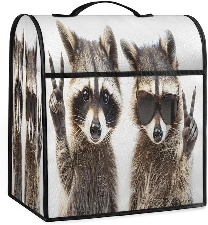 cfpolar Kitchen Aid Mixer Cover Compatible with 6-8 Quarts Animal Cute Raccoon Stand Mixer Cover Kitchen Aid Mixers Accessories Appliance Organizer Bag Dust Covers with Zipper Pocket