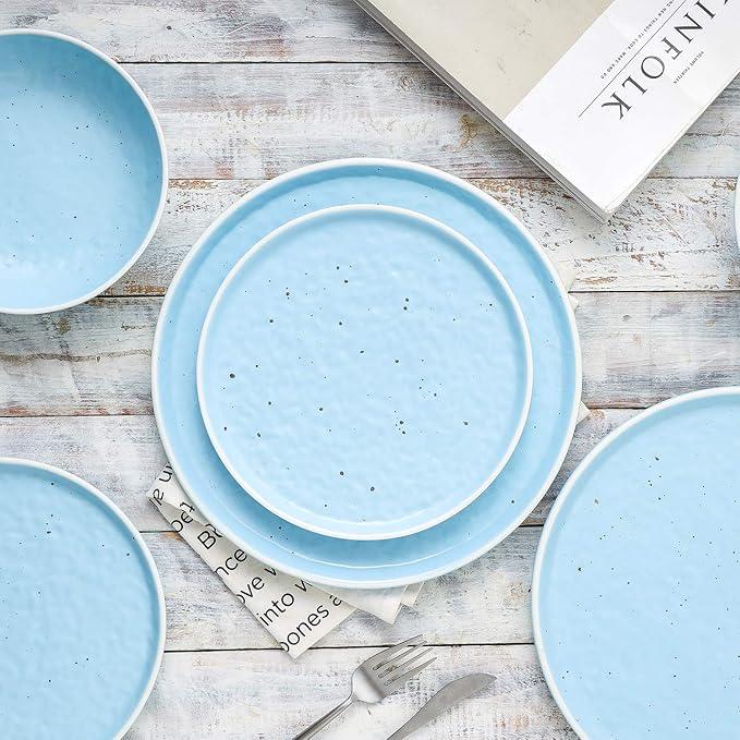 Stone lain Elena Stoneware Dish Set 4 Salad Plates Blue