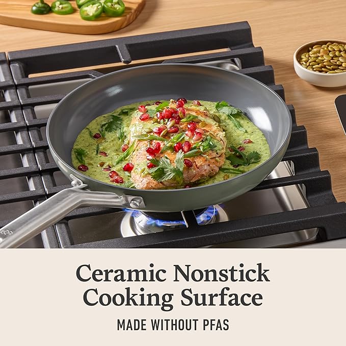 Calphalon® Ceramic Nonstick 8 and 10 Frying Pan Set Silver Ash