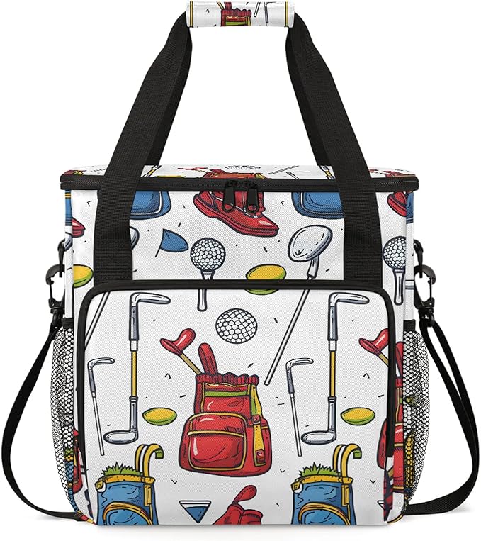 Golf Coffee Maker Carring Bag Large Insulated Storage Organizer Case Tote Bags with Shoulder Strap for Travel Work Picnic