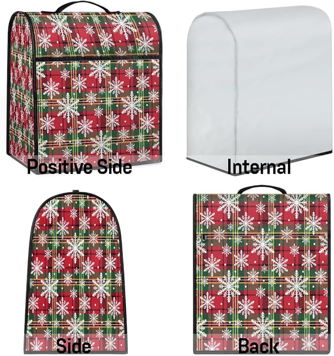 cfpolar Kitchen Aid Mixer Cover Compatible with 6-8 Quarts Christmas Snowflakes Xmas Stand Mixer Cover Kitchen Aid Mixers Accessories Appliance Organizer Bag Dust Covers with Zipper Pocket