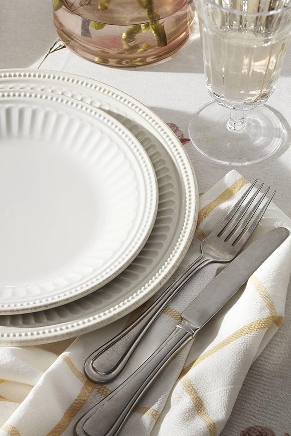 Lenox French Perle Groove 12-Piece Plate &amp Bowl Set 23.05 LB White
