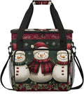 Snowman Coffee Maker Travel Bag Christmas Xmas Snowman Insulated Grocery Bag Travel Picnic Leakproof Cooler Bags With Shoulder Strap