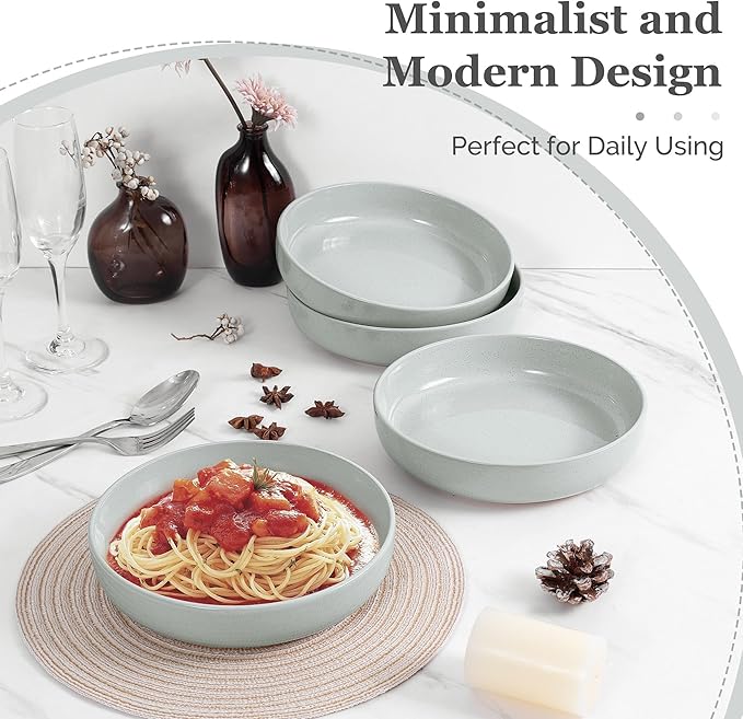 HaWare Dinnerware Sets 16-Piece Stoneware Plates and Bowls Set for 4 Ceramic Dish Set for Home Restaurant Chip and Scratch Resistant Microwave and Dishwasher Safe Speckled Misty Grey