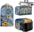 4 Slice Toaster Cover Kitchen Small Appliance Dust Cover with Blender Dust Cover Stand Mixer or Coffee Maker Appliance Cover Dust and Fingerprint Protection Set of 3 - Sunflower Marble