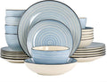 Elama Gia 24 Piece Stoneware Dinnerware Set (Light Blue)