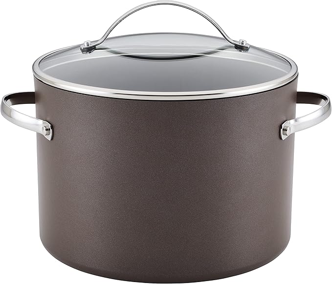 Ayesha Curry Kitchenware Professional Hard Anodized Nonstick Stock Pot/Stockpot with Lid 10 Quart Charcoal