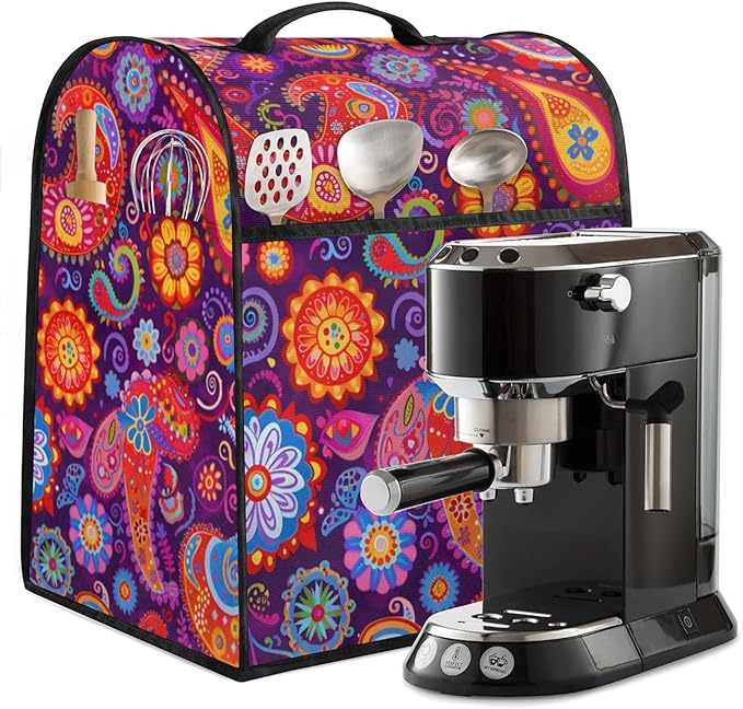 cfpolar Kitchen Aid Mixer Cover Compatible with 6-8 Quarts Mandala Paisley Flower Stand Mixer Cover Kitchen Aid Mixers Accessories Appliance Organizer Bag Dust Covers with Zipper Pocket