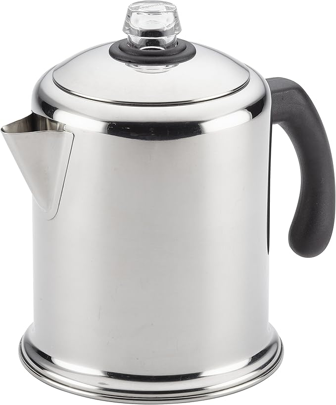 Farberware 47053 Classic Stainless Steel Yosemite 12-Cup Coffee Percolator 12 Cup Coffee Maker Silver