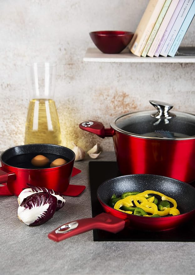 Excelsa Phoenix Set of 2 Frying Pans and 2 Saucepans Forged Aluminium with Non-Stick Coating
