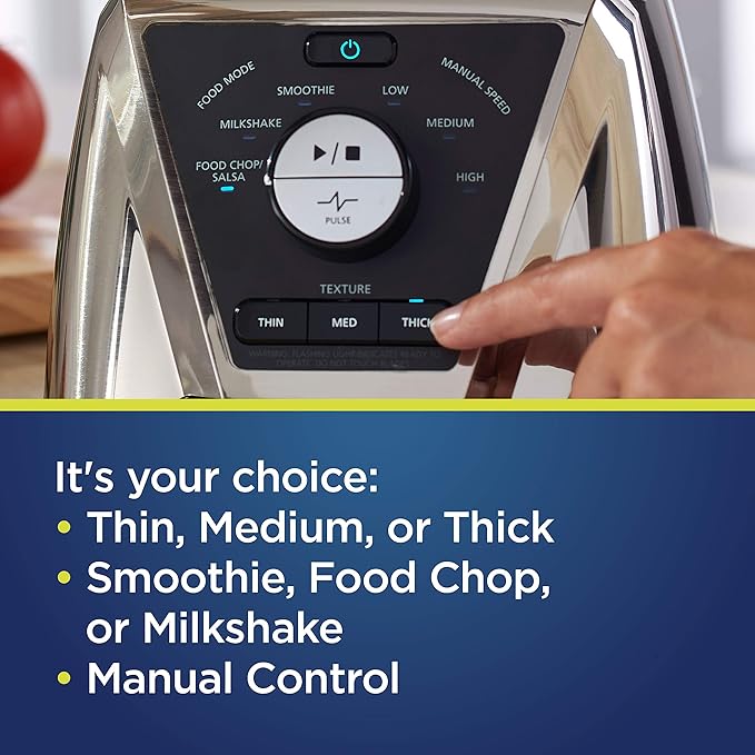 Oster Pro Smoothie Blender with Texture Select Countertop Blender with Tritan Jar &amp 2 To-Go Cups Brushed Nickel