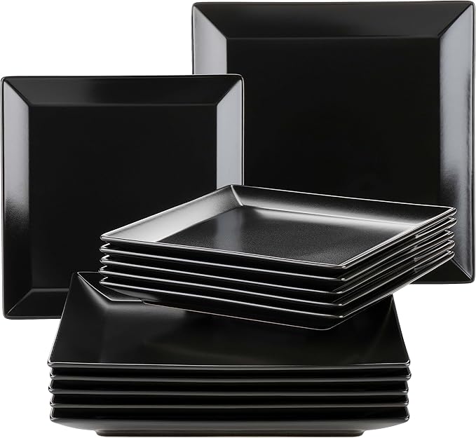 MÄSER Manhattan City Porcelain Dinner Set for 6 People Black