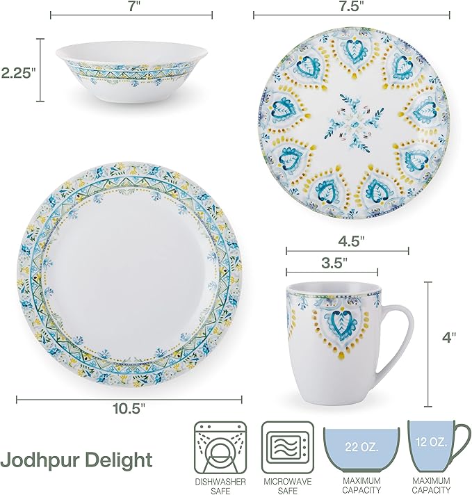 Fitz &amp Floyd Fitz and Floyd Jodhpur 32 Piece Dinnerware Set Service For 8 Multiolor