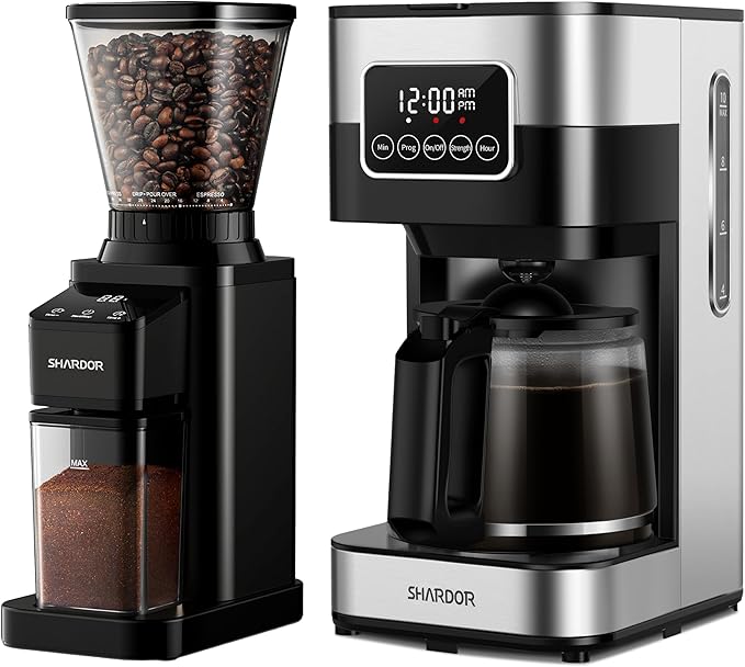 SHARDOR Professional Conical Burr Coffee Grinder 10-Cup Programmable Coffee Maker