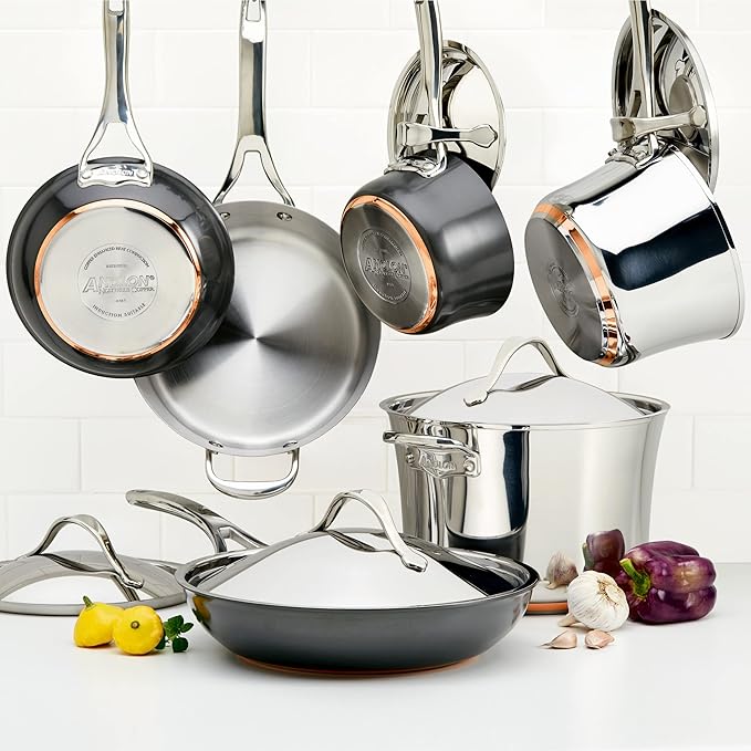 Anolon Stainless Steel &amp Hard Anodized Aluminum Cookware Set (11 Piece)