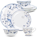 16 PCS Top-Grade Bone China Dinnerware Set for 4Jingdezhen Blue and White Porcelain Kitchen Bowls Dinner Table Plates Coffee Cups